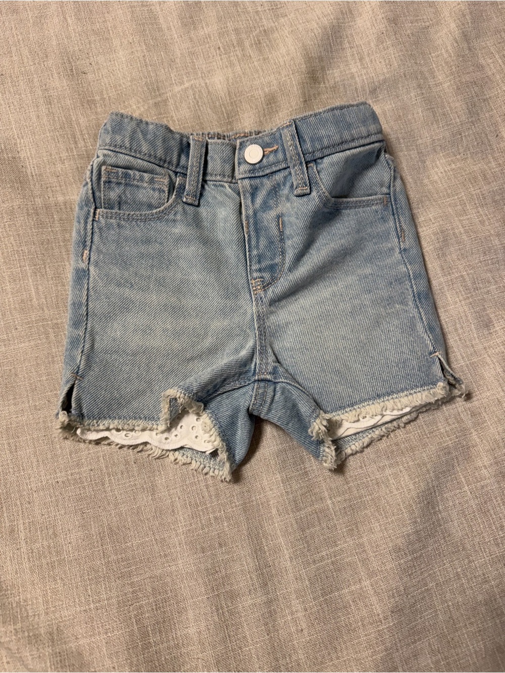 Old Navy Light Blue Denim Shorts with Eyelet Trim